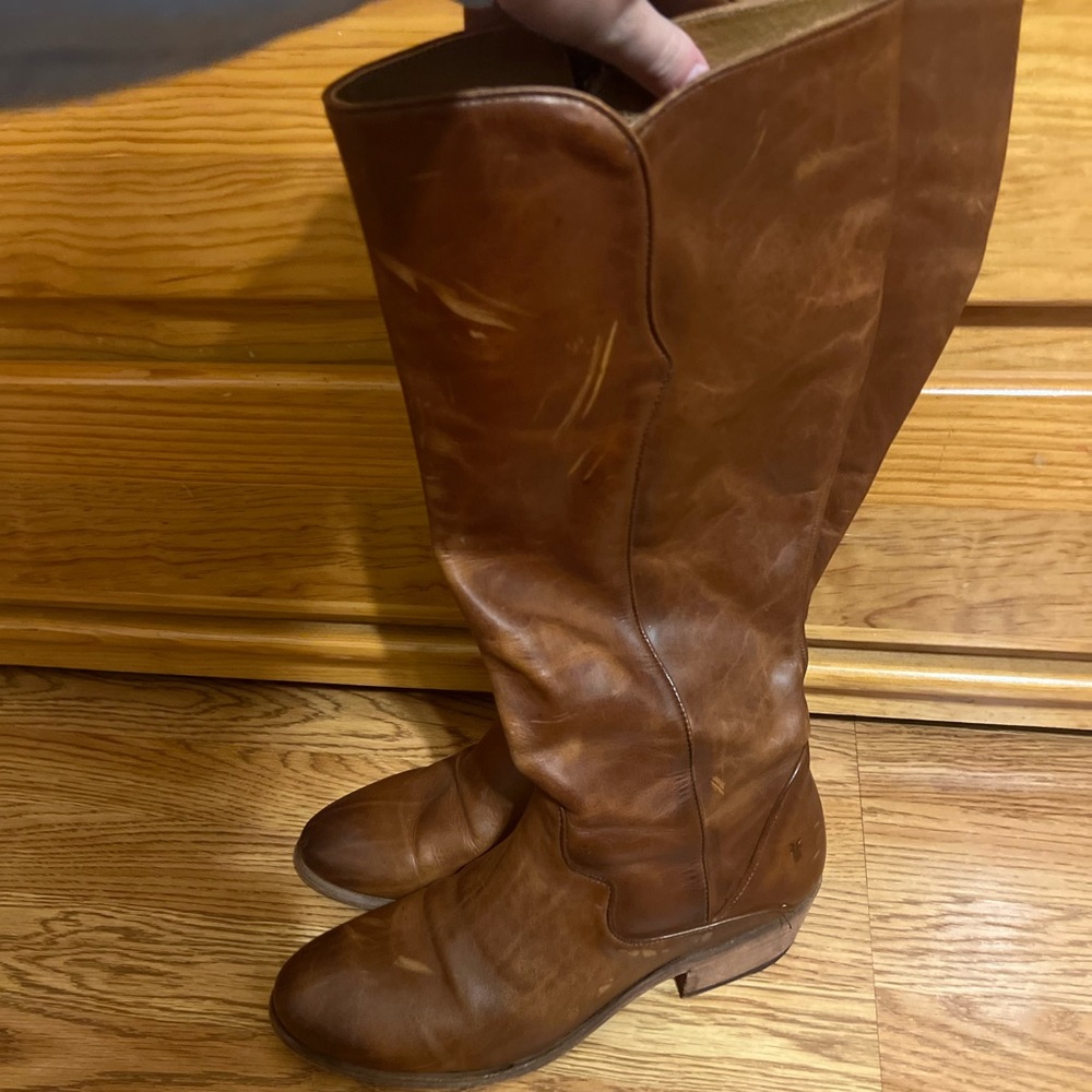 Frye Brown Leather Knee-High Boots
